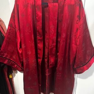 Frederick's of Hollywood Red Floral Lingerie 2 Piece Set